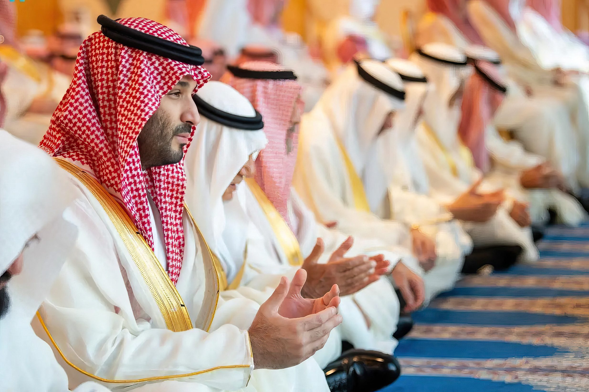 Saudi Crown Prince Mohammed bin Salman at prayers to mark the end of Ramadan. He said in 2022 that flogging would be ended and the use of the death penalty restricted