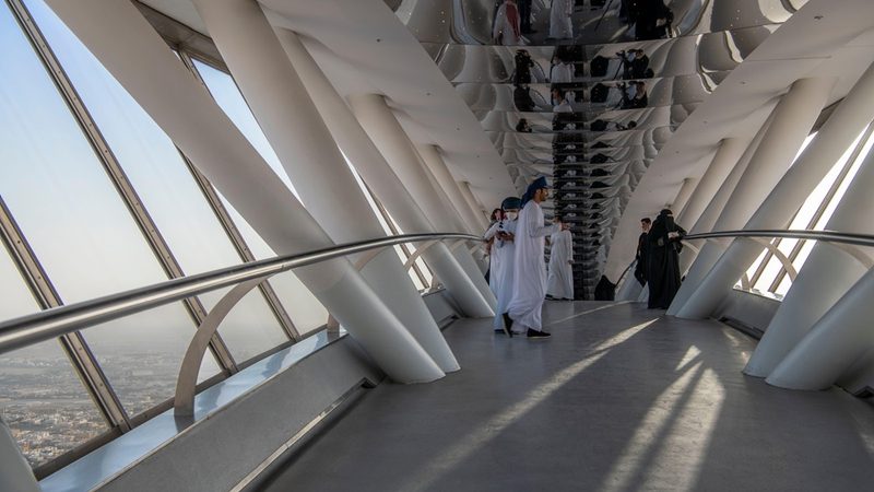 Saudi budget deficit Sky Bridge in Riyadh