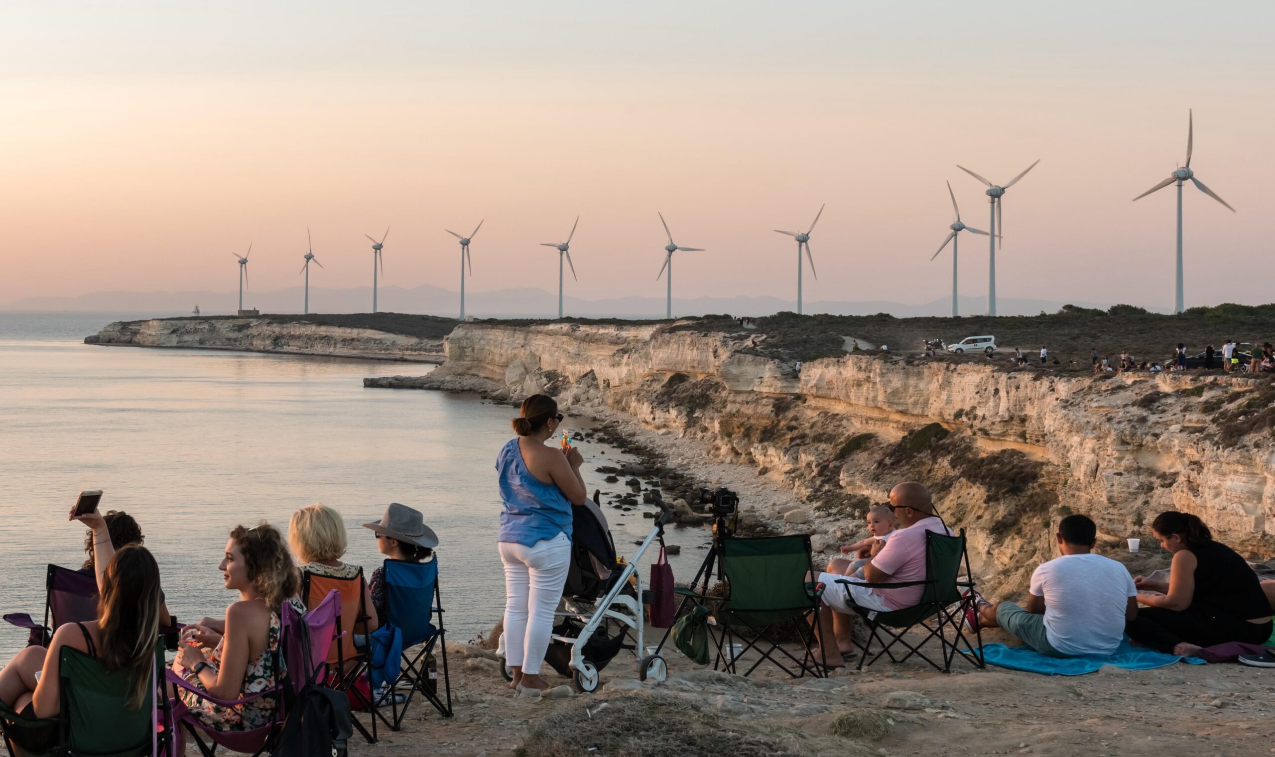Wind turbines in Bozcaada, Turkey. The country wants to strengthen its renewable energy sector by developing the solar power market