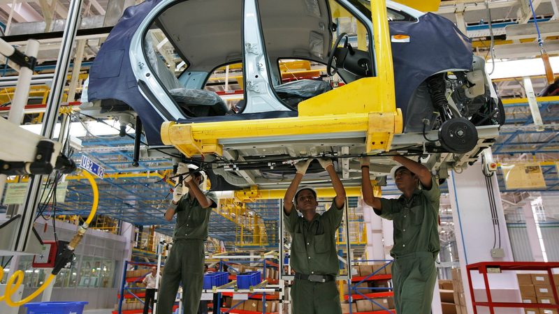 A Tata Motors car plant in Sanand, Gujarat. Zulfiquar Ghadiyali called on Indian manufacturers to 'show us you aren’t just here to take money away, you’re here to give it back and employ people'