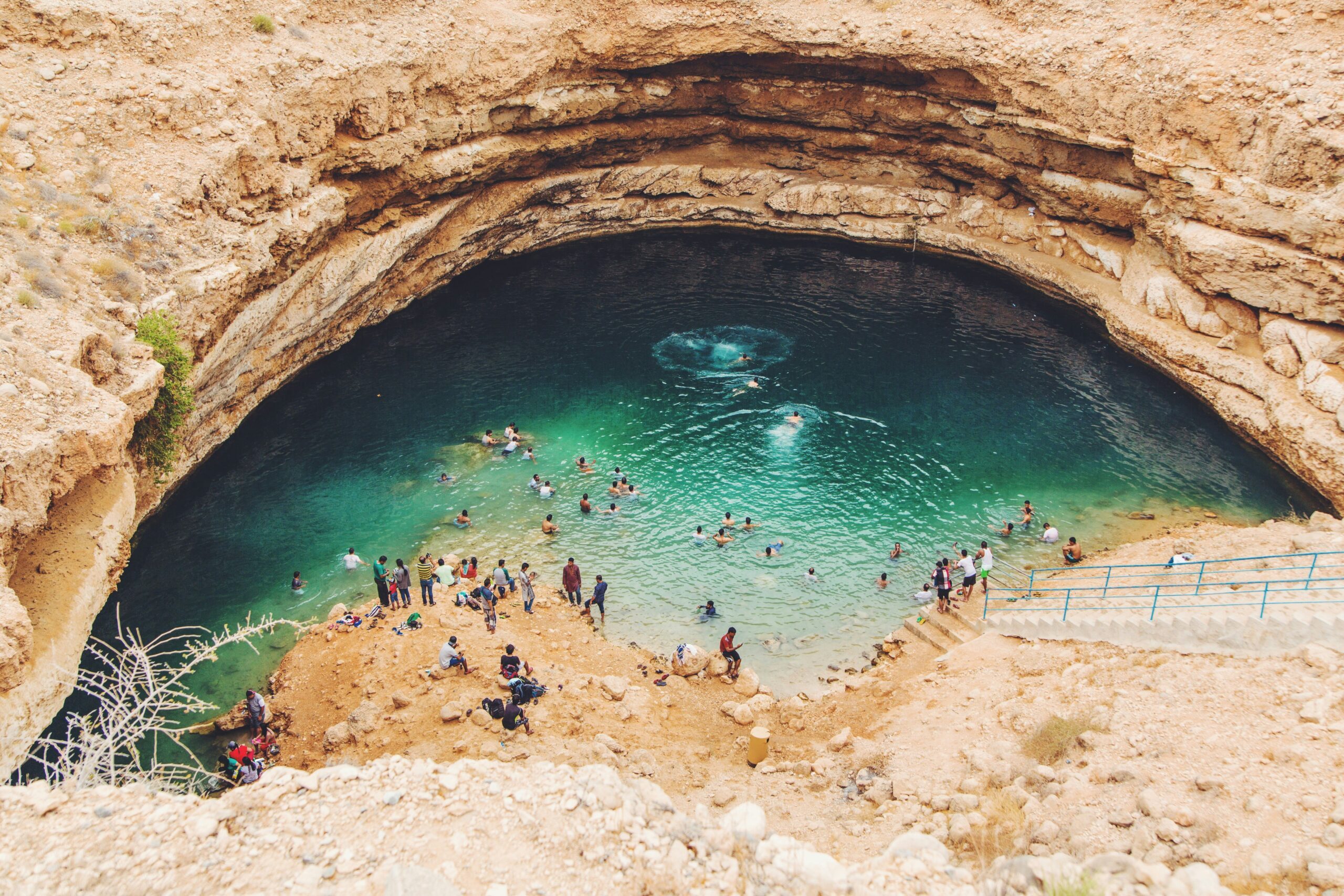 Visitors at the Bimmah Sinkhole in Oman. The number of Russian tourists reached more than 53,000 last year