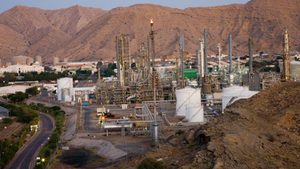Oil refinery at PDO. Oman. Rising oil and gas revenues helped increase the sultanate's trade balance surplus
