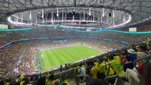 If Qatar wins the right to host rugby's Nations Championship, the games will take place at Lusail Stadium, seen here during the football World Cup in 2022