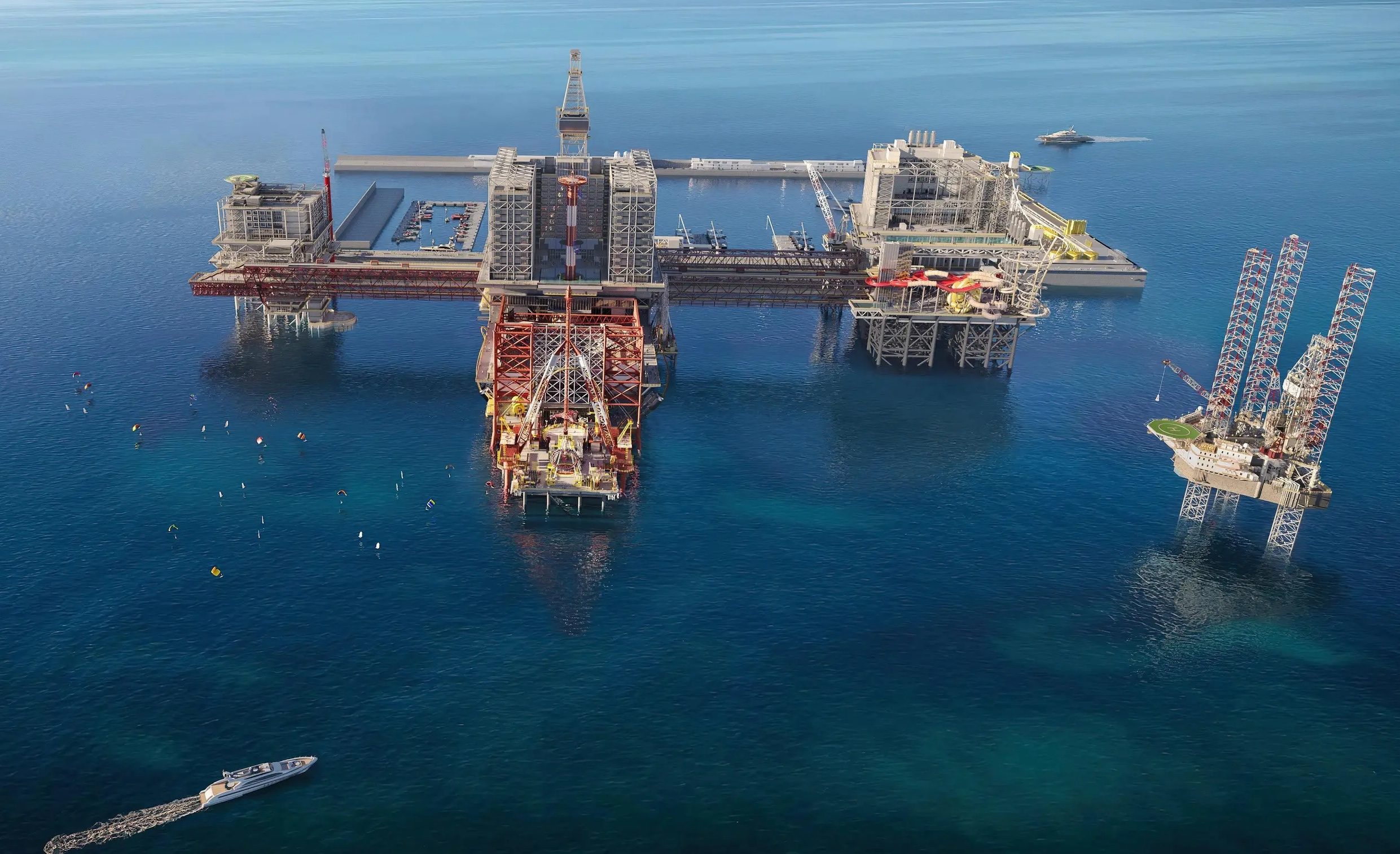 An artist's impression of Saudi giga-project The Rig, a floating entertainment centre off the kingdom's east coast