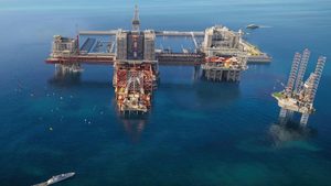 An artist's impression of Saudi giga-project The Rig, a floating entertainment centre off the kingdom's east coast