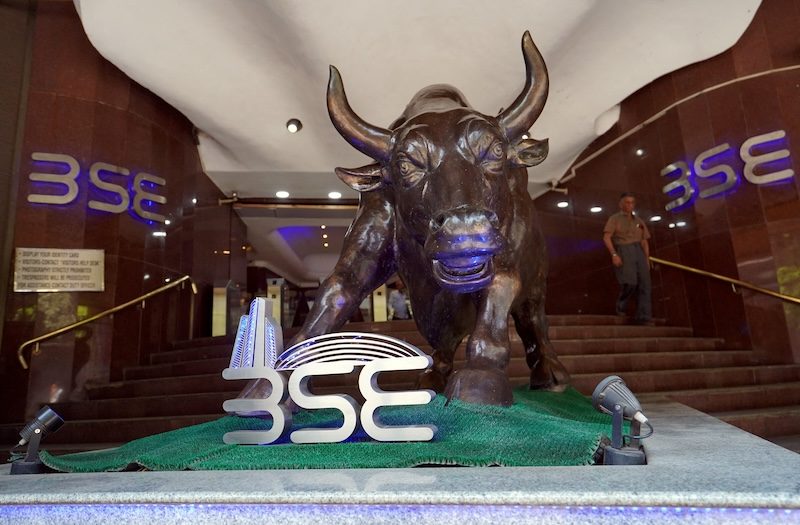 The Bombay Stock Exchange building in Mumbai
