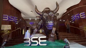 The Bombay Stock Exchange building in Mumbai
