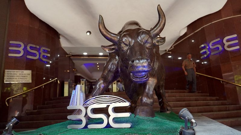 The Bombay Stock Exchange building in Mumbai