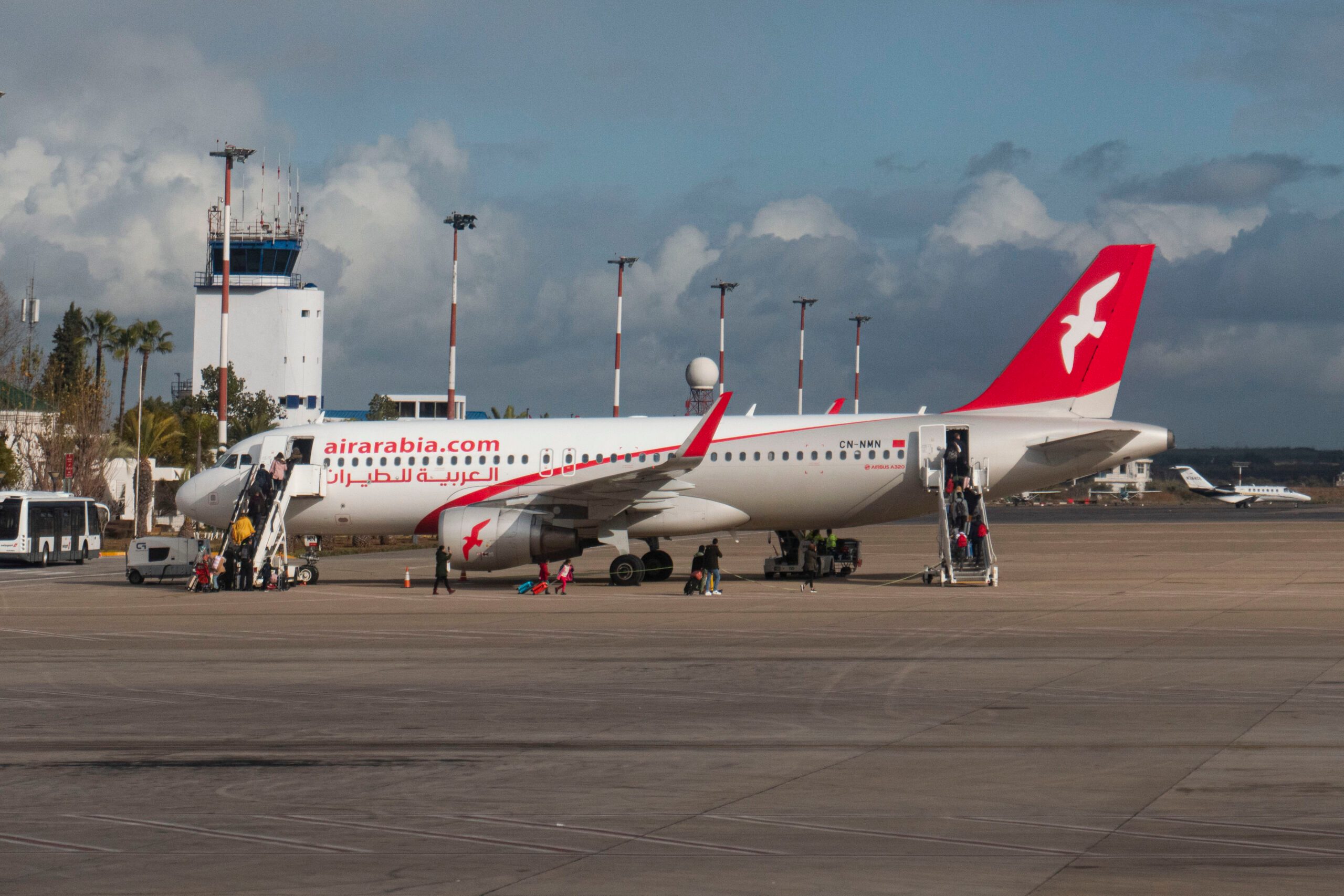 An Air Arabia Maroc Airbus A320 aircraft at Fes-Sais Airport: Airbus announced plans in June to expand its production capacity in Morocco to meet growing demand for its aircraft