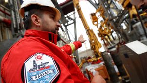 A Turkish Petroleum engineer on the drilling vessel Yavuz