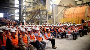 Workers at the Escondida mine. Copper is one of Chile's largest exports and it trades large amounts of industrial materials with the UAE