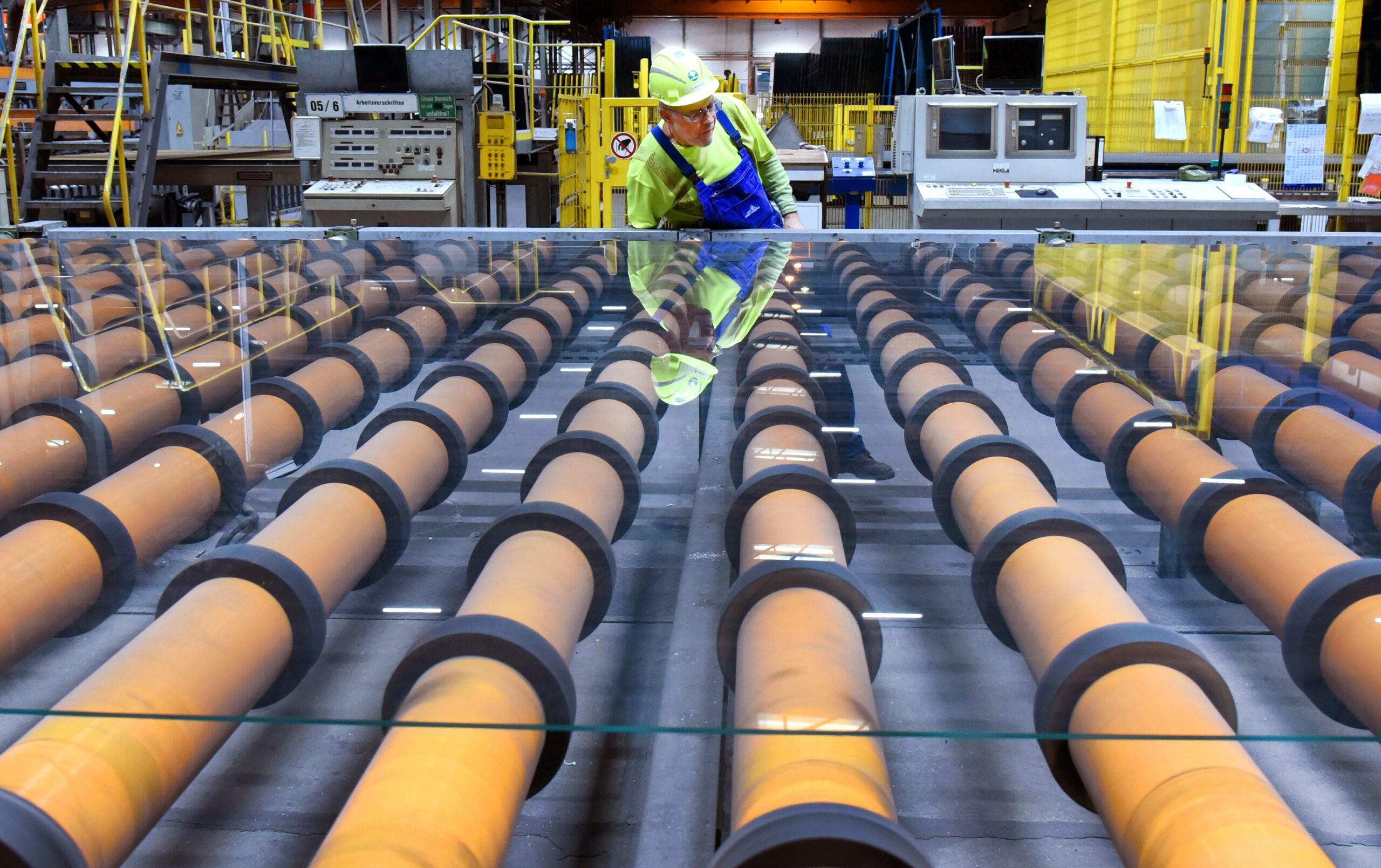 A German glass factory owned by French conglomerate Saint-Gobain. The company bought businesses in Egypt and Saudi Arabia last year