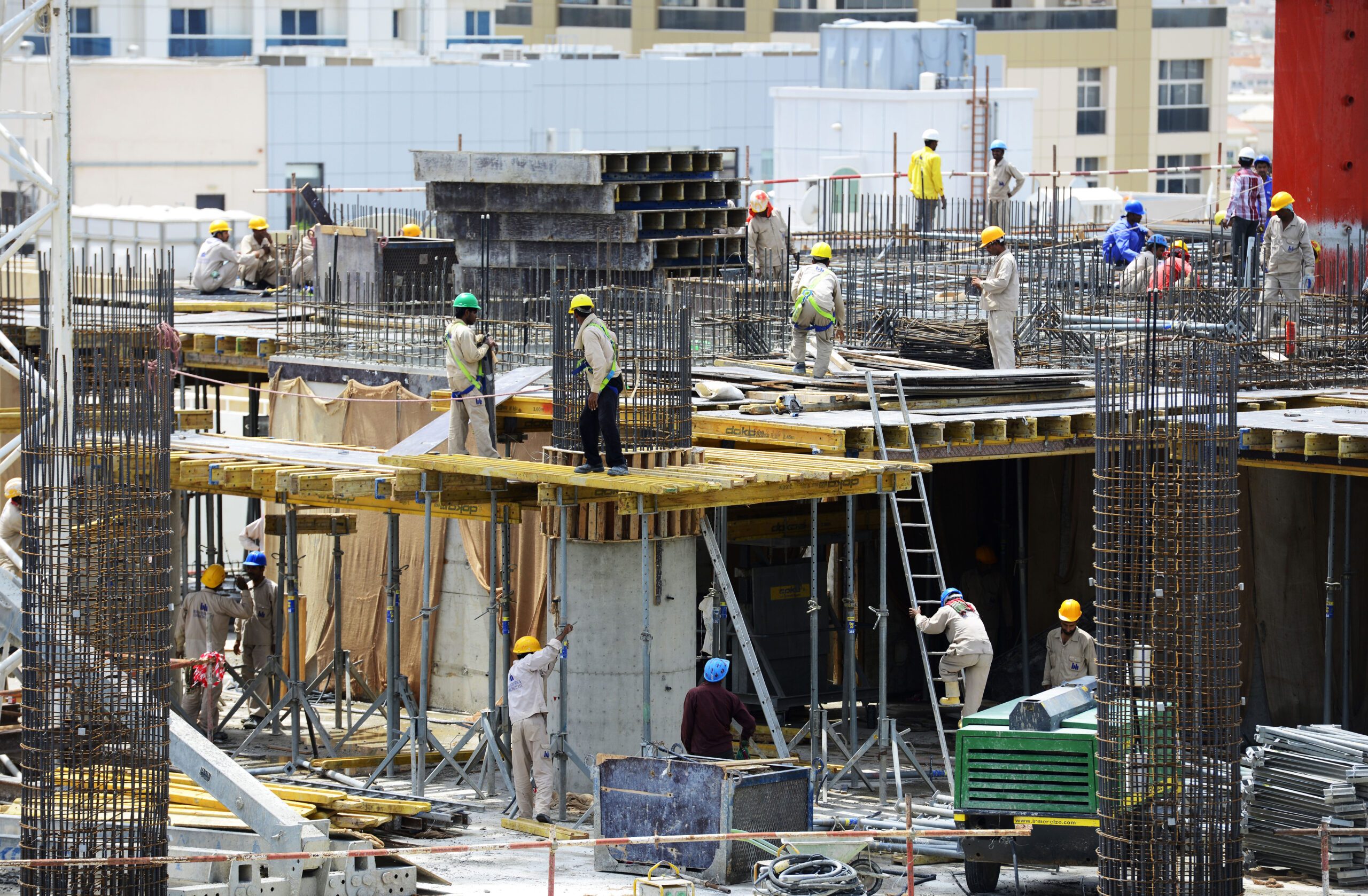 A construction site in Dubai. Companies are increasing prices due to rises in wages and the cost of material