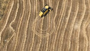 A farmer harvests grain in Haymana, near Ankara. Agriculture contributed 9.5% of Turkey's GDP 20 years ago but that was down to 6% in 2023