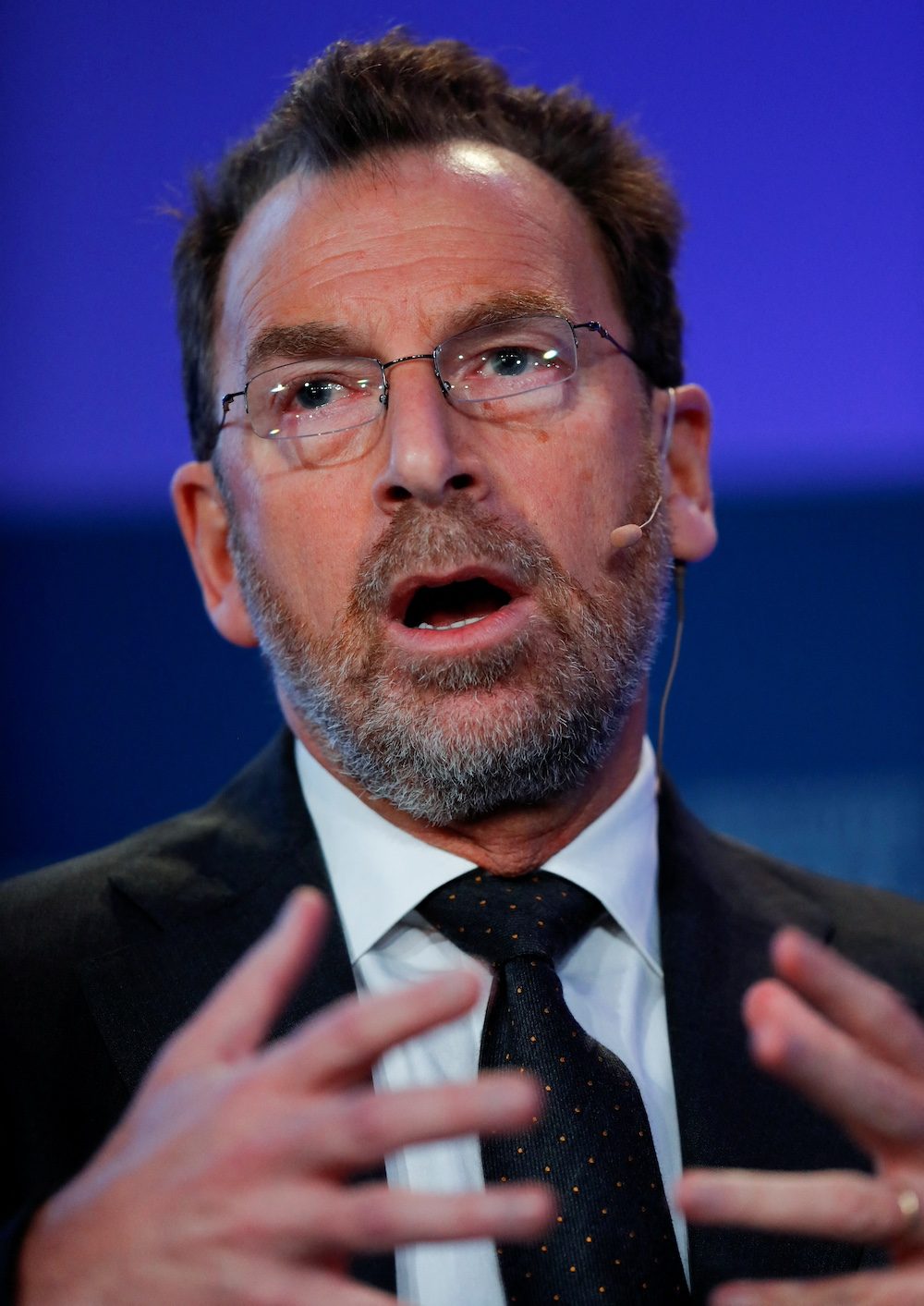 Body Part, Finger, Hand FILE PHOTO: Edgar Bronfman Jr., Chairman, Endeavor Global, speaks during the Milken Institute's 22nd annual Global Conference in Beverly Hills, California, U.S., April 30, 2019.  REUTERS/Mike Blake/File Photo