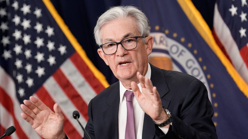 2MXC9DW Washington, DC, USA. 1st Feb, 2023. Federal Reserve Chairman Jerome Powell speaks at a press conference in Washington, DC, on Wednesday, Feb. 1, 2023. The Federal Reserve raised its target interest rate by a quarter of a percentage point on Wednesday, yet continued to promise ongoing increases in borrowing costs as part of its still unresolved battle against inflation. Credit: Yuri Gripas/Abaca Press/TNS/Alamy Live News