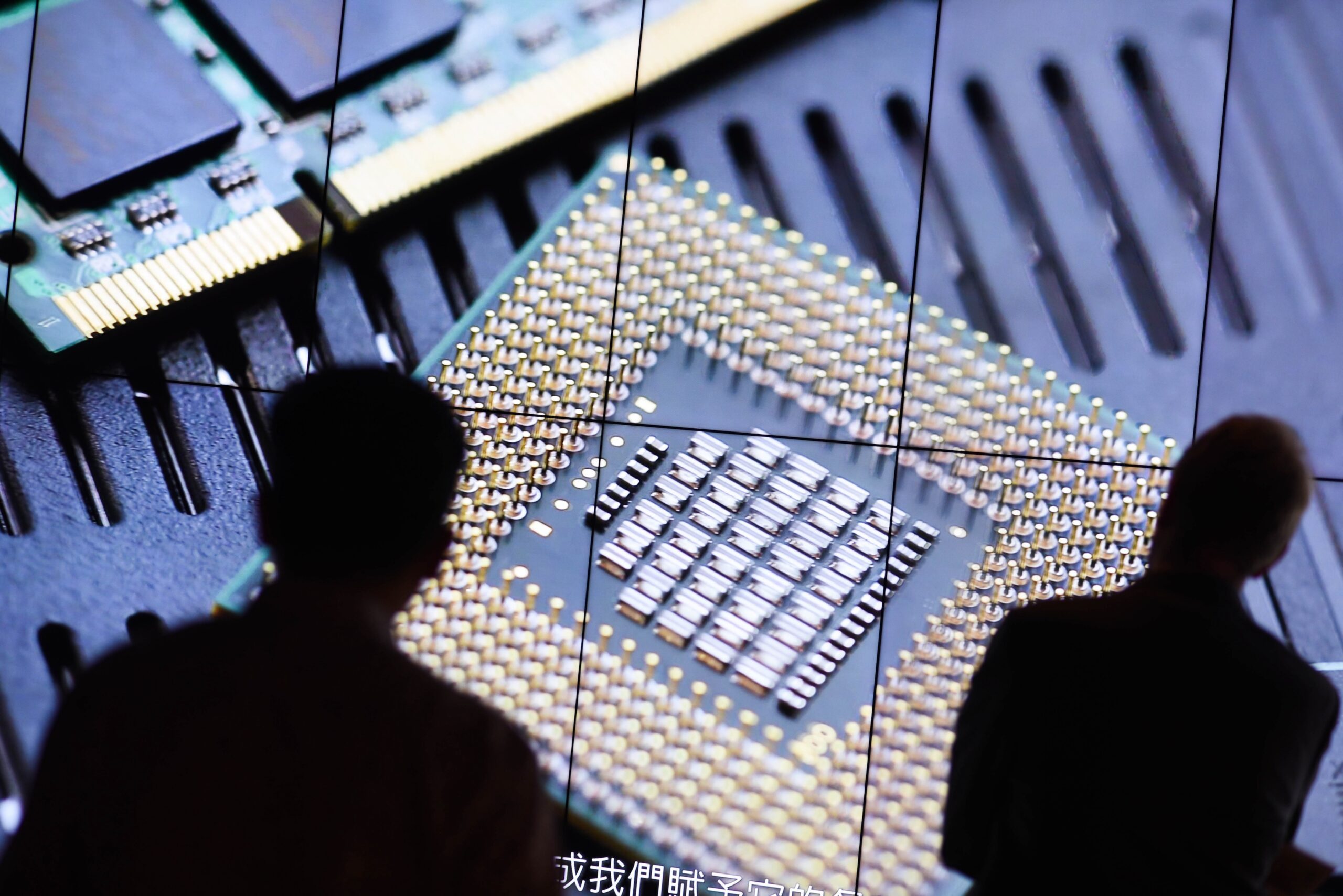 Visitors at the Taiwan Semiconductor Manufacturing Co museum in Taiwan. The proposed chip-making projects in the UAE could require more than $100 billion in investments
