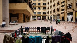 A shelter for displaced people in Beirut’s downtown business district. The latest fighting threatens to curtail Lebanon's remaining startup activity