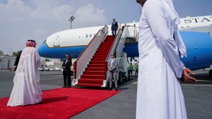 US Secretary of State Antony Blinken arrives in Doha, Qatar, as part of the US diplomatic mission in the Middle East