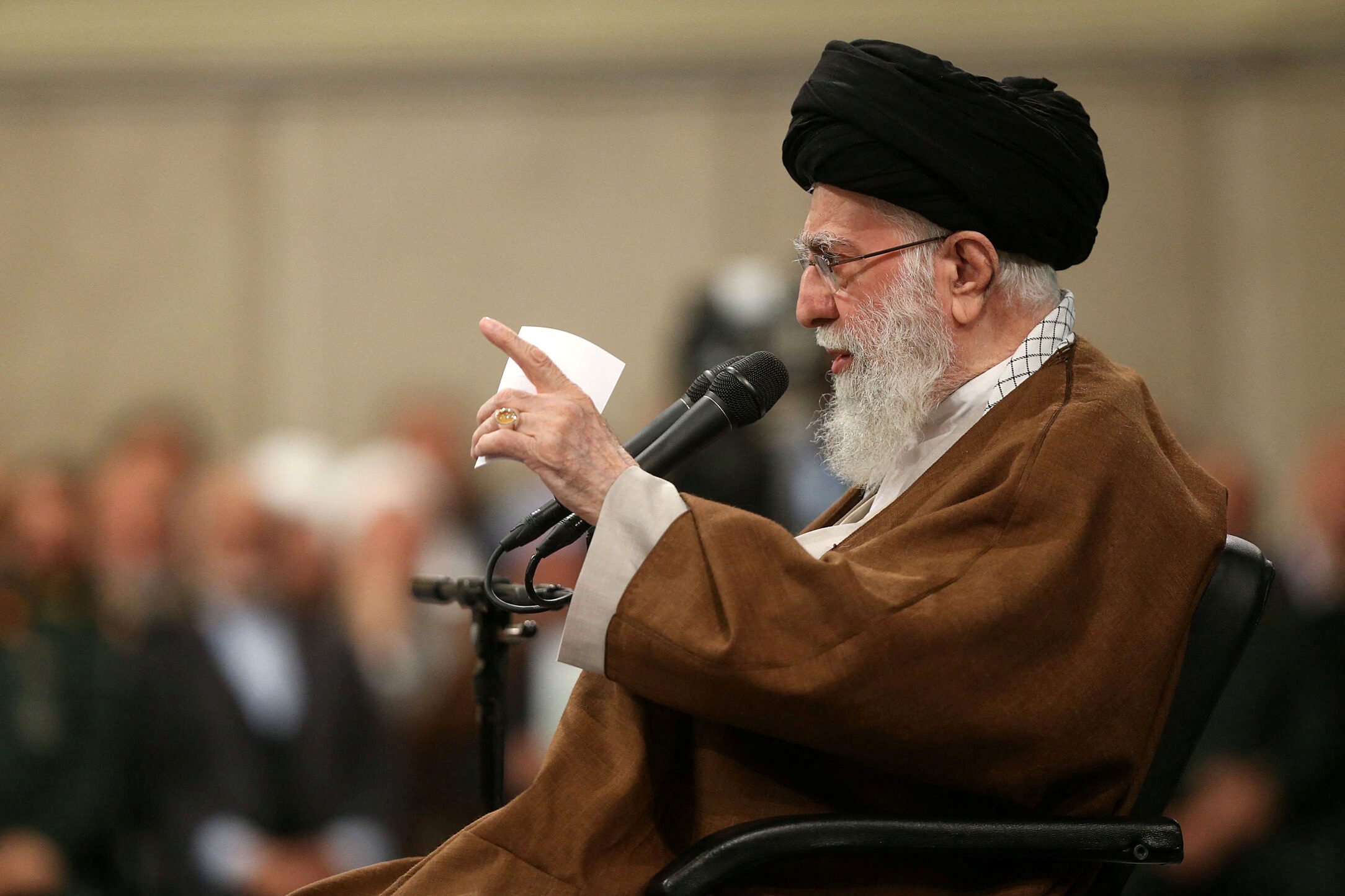 Iran's Supreme Leader Ayatollah Ali Khamenei speaks during a meeting in Tehran, Iran, October 27, 2024
