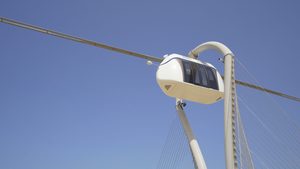 Dubai's Suspended Transport Systems Project central to the emirate's smart mobility strategy and a crucial element in tackling Dubai’s congested roads. Example here is USkys Skypod