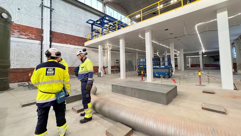 A green ammonia plant under construction in Norway. Poland's Hynfra plans to build plants in Egypt and Jordan
