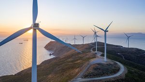 Masdar's Agios Georgios wind farm in Greece. Masdar aims to achieve 100GW of global capacity by 2030