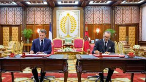 Morocco's King Mohammed VI and French President Emmanuel Macron sign documents in Rabat: Macron’s recent visit saw a thawing of political relations