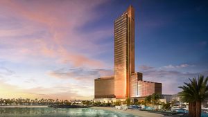 An impression of Wynn Al Marjan Island resort in Ras Al Khaimah, which is slated to open in early 2027