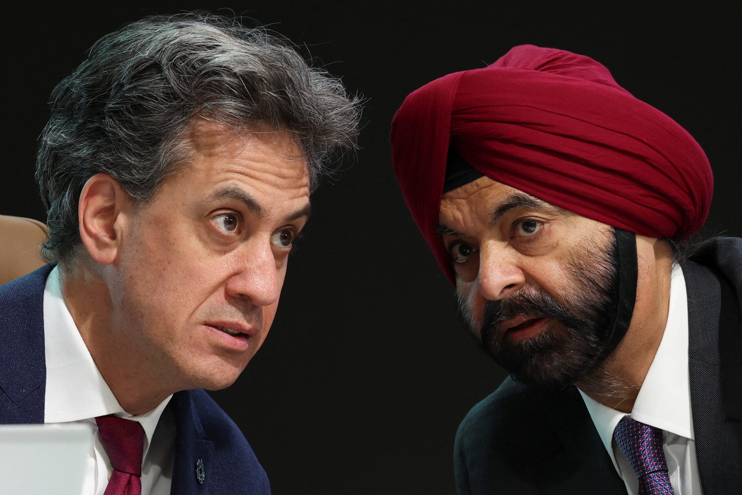On the agenda: Ed Miliband, UK secretary of state for energy security and net zero, and World Bank president Ajay Banga at the summit on methane at COP29 in Baku