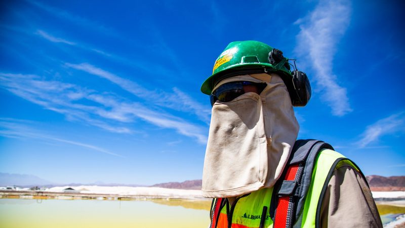 A worker at a lithium mine. Saudi Arabia's cooperation with China could turn competitive in the race for such critical minerals
