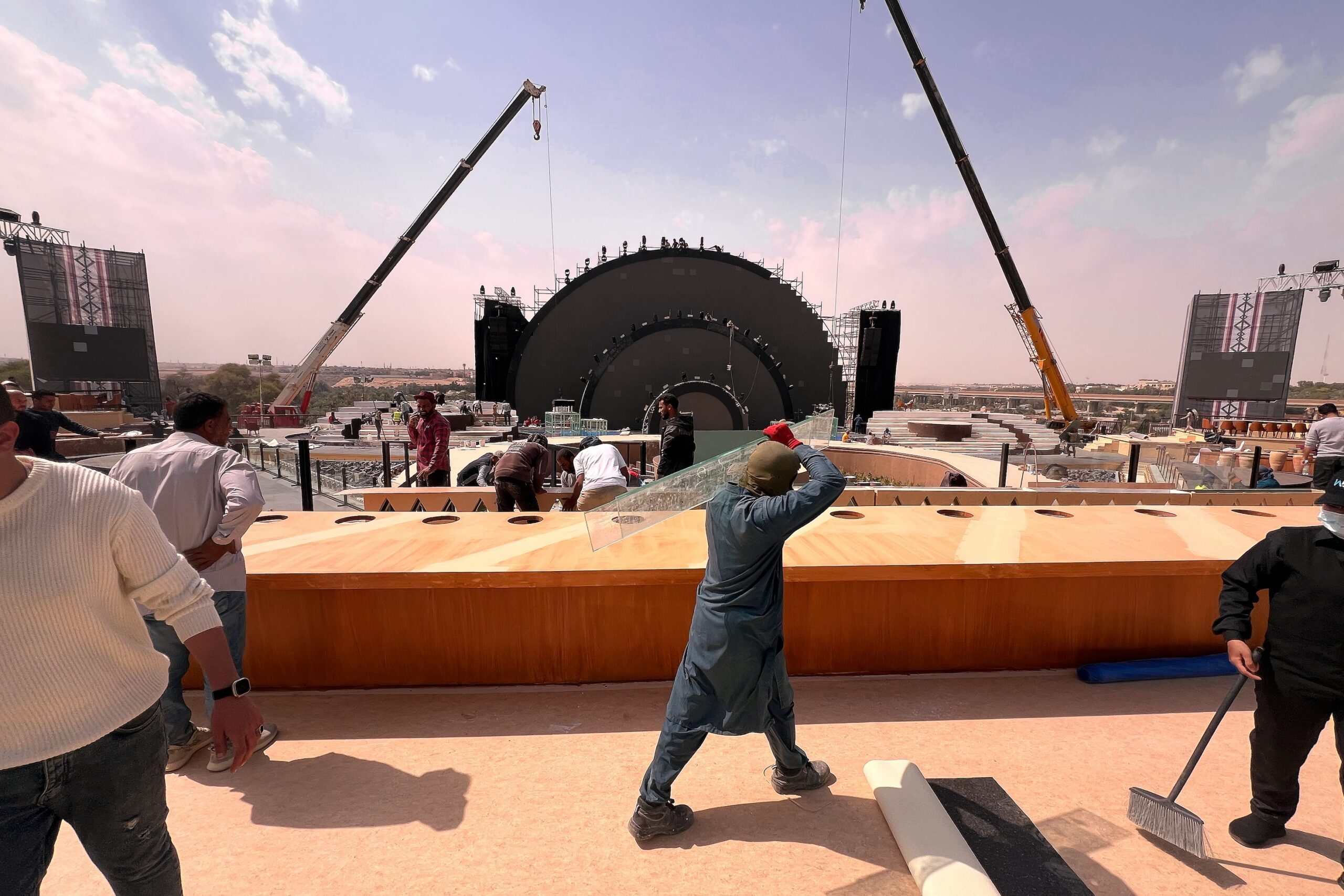 Workers on a construction site near Riyadh. Saudi Arabia is spending according to actual development requirements that are needed within its Vision 2030, said one expert