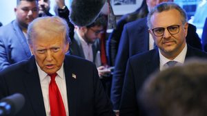 Massad Boulos seen with Donald Trump during an election campaign visit to Dearborn, Michigan. Boulos is father-in-law to Trump's daughter Tiffany