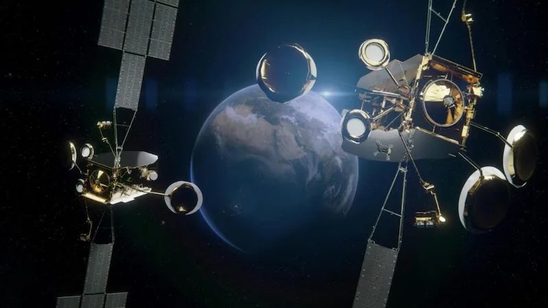 Rendering of Yahsat's Al Yah 4 and Al Yah 5 satellites. Space42 will receive AED3.7bn in advanced payments to construct both the satellites