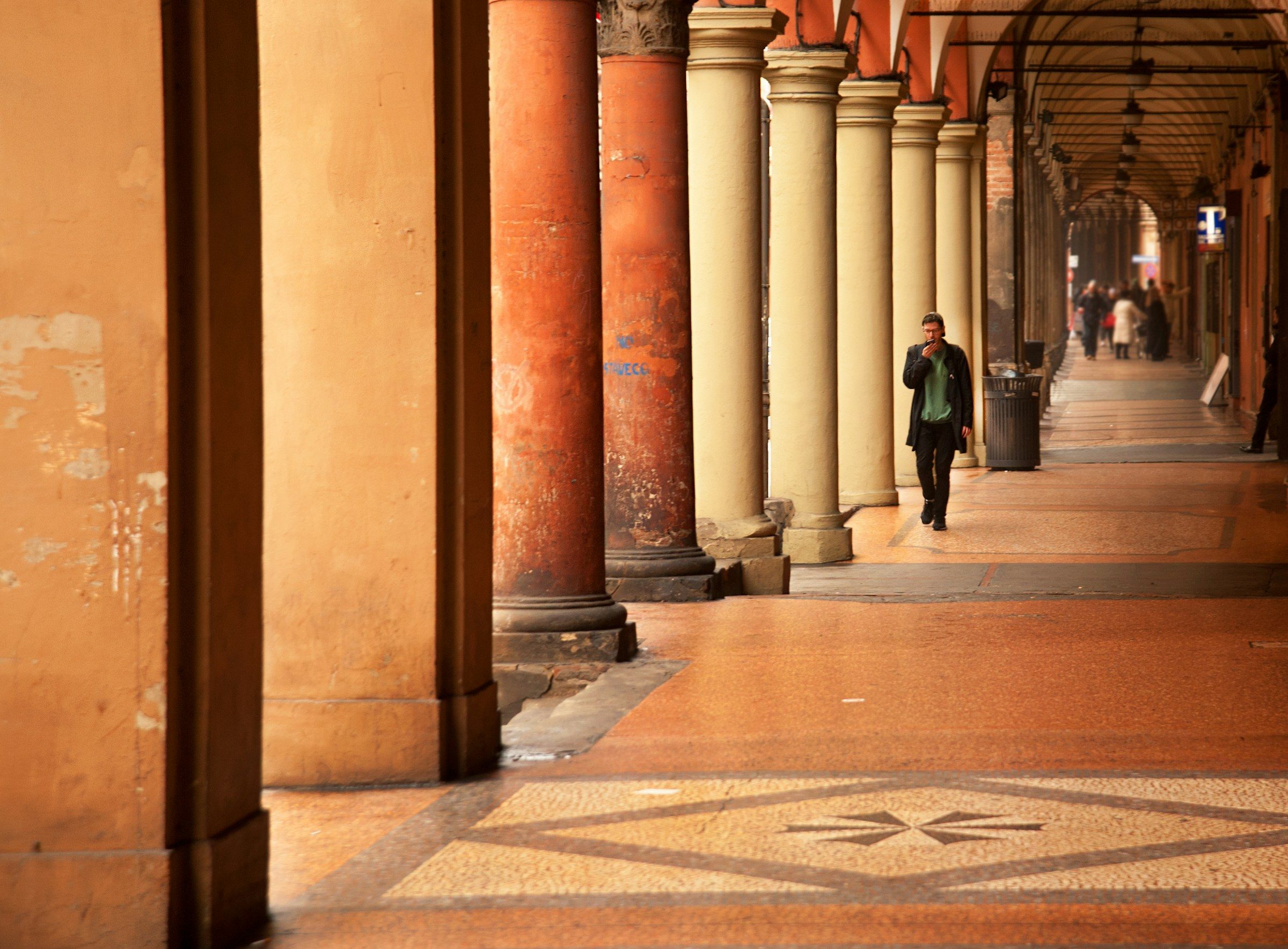 Dubai walkability: Bologna's covered walkways provide shelter from sun and rain