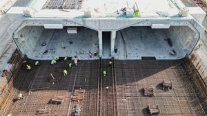 A tunnel being constructed at Iraq's Faw Port will take traffic under a river and onto the Road Of Development, which will cross Iraq up to the border with Turkey