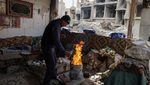 A man living in Al-Yarmouk refugee camp in Syria. The US is easing restrictions on providing humanitarian aid