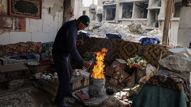 A man living in Al-Yarmouk refugee camp in Syria. The US is easing restrictions on providing humanitarian aid