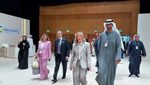 Giorgia Meloni, Italy's prime minister, with Sultan Al Jaber, the minister of industry and chairman of Masdar, at the Abu Dhabi Sustainability Week Summit, in Abu Dhabi