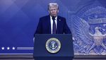US President Donald Trump makes a special address remotely during the 55th annual World Economic Forum (WEF) meeting in Davos on January 23