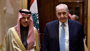 Saudi Arabia's foreign minister Prince Faisal bin Farhan Al-Saud meets with Lebanon's parliament speaker Nabih Berri in Beirut