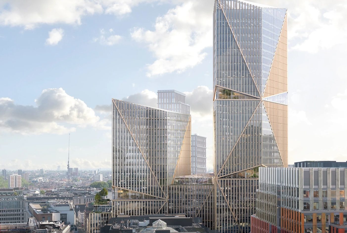 A rendition of 2 Finsbury Avenue, which is being built in the City of London as a joint venture between Modon Holding, British Land and GIC