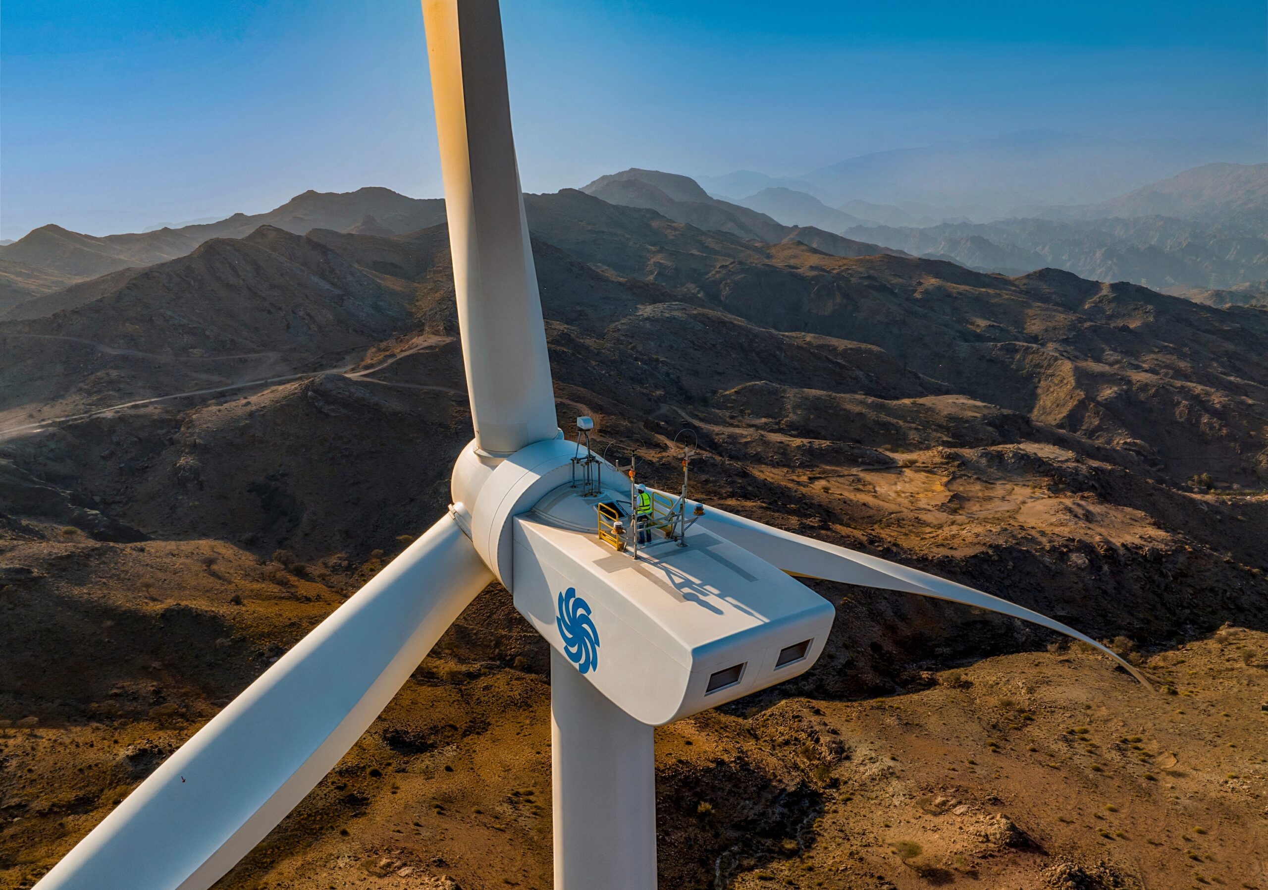A Masdar wind turbine in Al Halah, Fujairah. A federal decree on climate change comes into force in the UAE in May