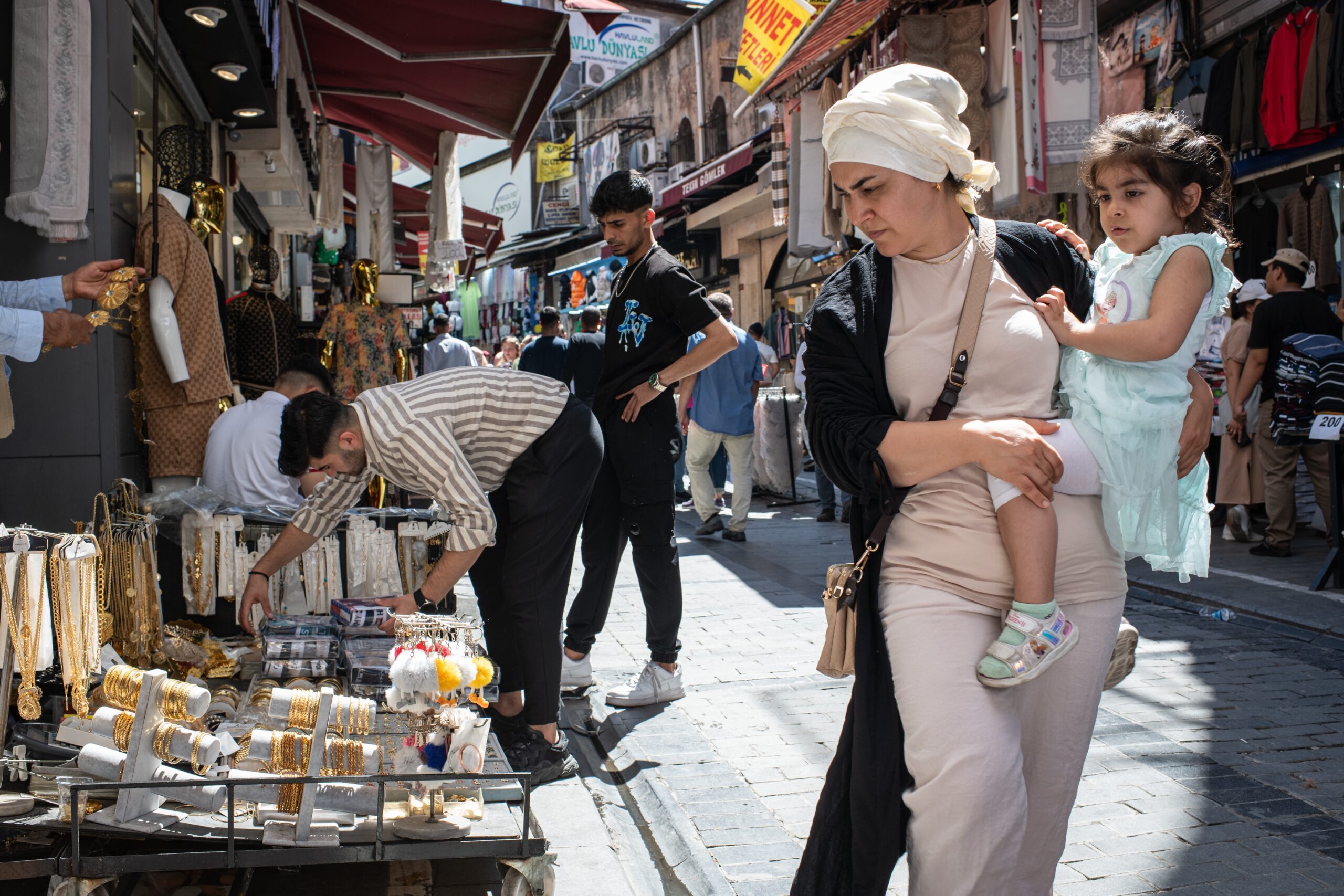 Traders and shoppers in the Fatih neighborhood of Istanbul, Turkey. Businesses in Turkey's retail sector are largely optimistic about the future