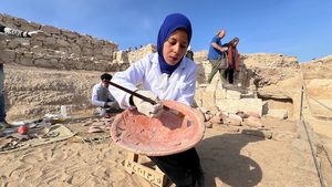 Egyptian archaeologists at work on the Nile's west bank in Luxor. Tourism is estimated to account for 8 percent of Egypt's GDP