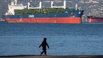 A Ciner freighter at anchor near Vancouver. The shipping line operates 24 vessels