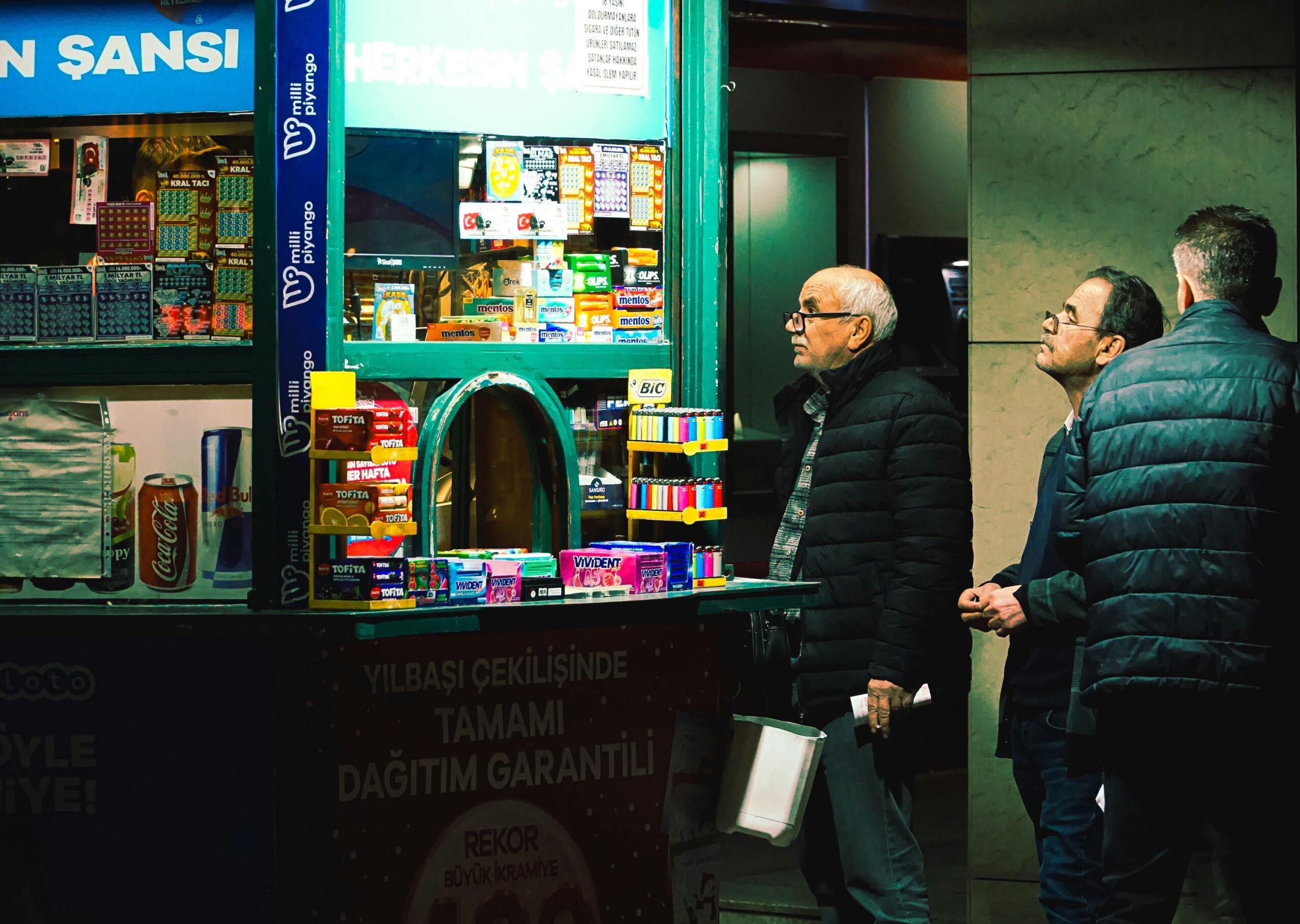 Men queue for tickets at a lottery stand in Turkey. The UAE Lottery has a weekly jackpot of AED100m