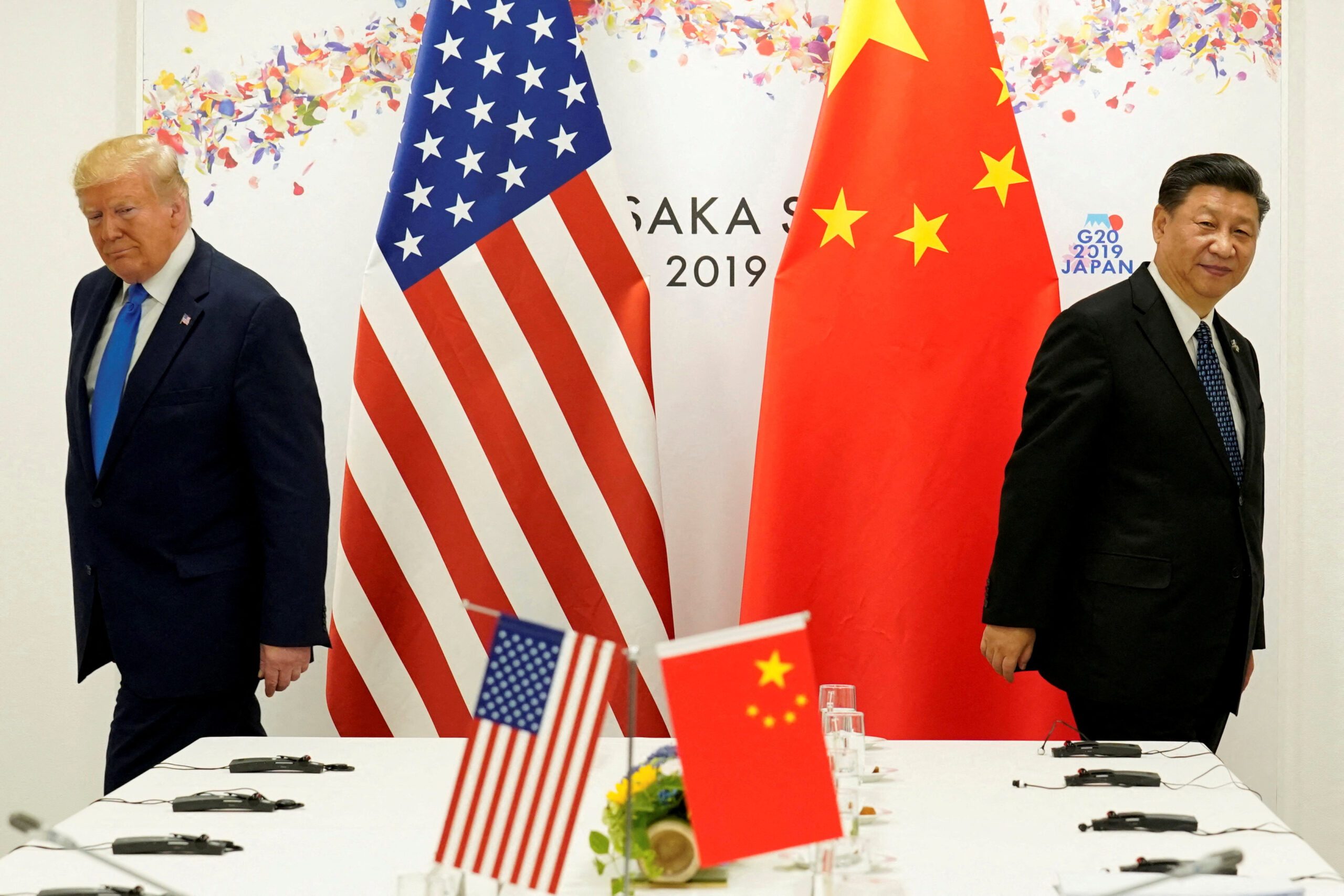 US President Donald Trump with China's President Xi Jinping at a G20 conference: both countries are vying for Gulf trade