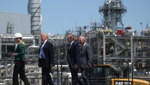 President Trump visiting an LNG facility in Louisiana in 2019. US natural gas will have a significant geopolitical impact on the global energy market, especially for the Gulf