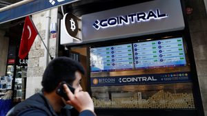 A cryptocurrency exchange shop in Istanbul, Turkey. Hyperinflation over the past few years has pushed Turks toward embracing cryptocurrencies